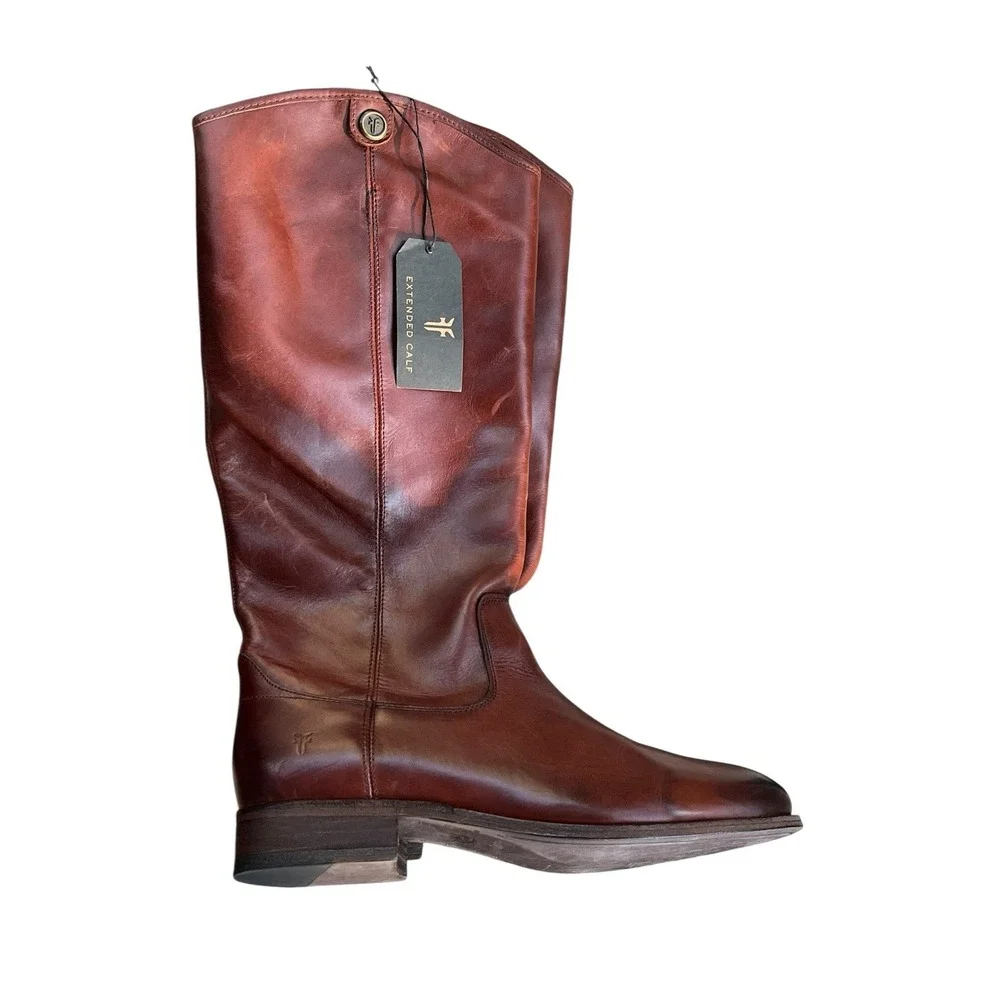 Frye Melissa 2 Button  Knee-High Riding Boots‎ Wide Extended Calf,  Size 9M